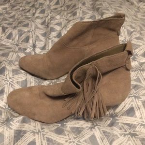 Suede fringe boot size 8